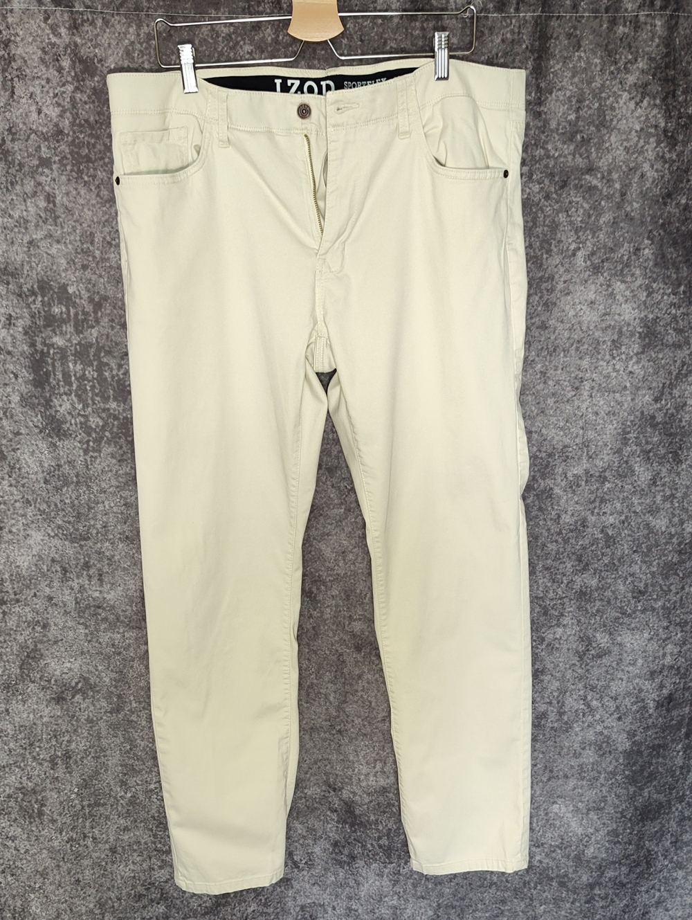 IZOD Men’s Cream Chino Pants - Classic Straight Fit